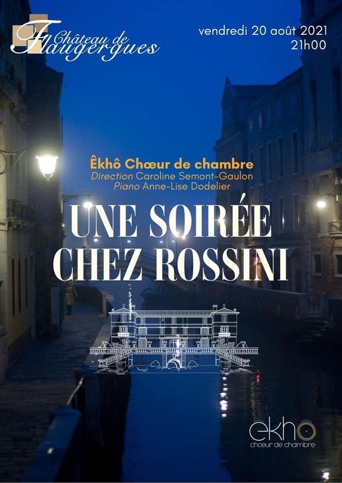 Affiche du concert Rossini au château de Flaugergues le 20 août.