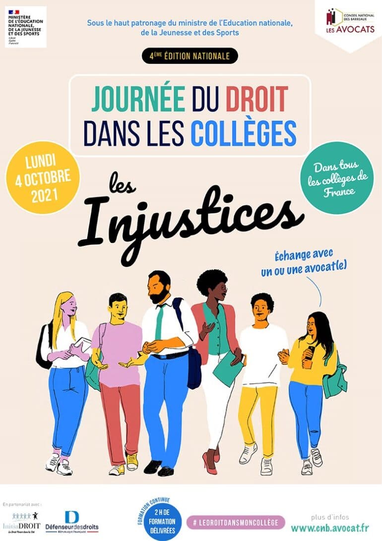 L'affiche de la Journée du droit dans les collèges édition 2021.