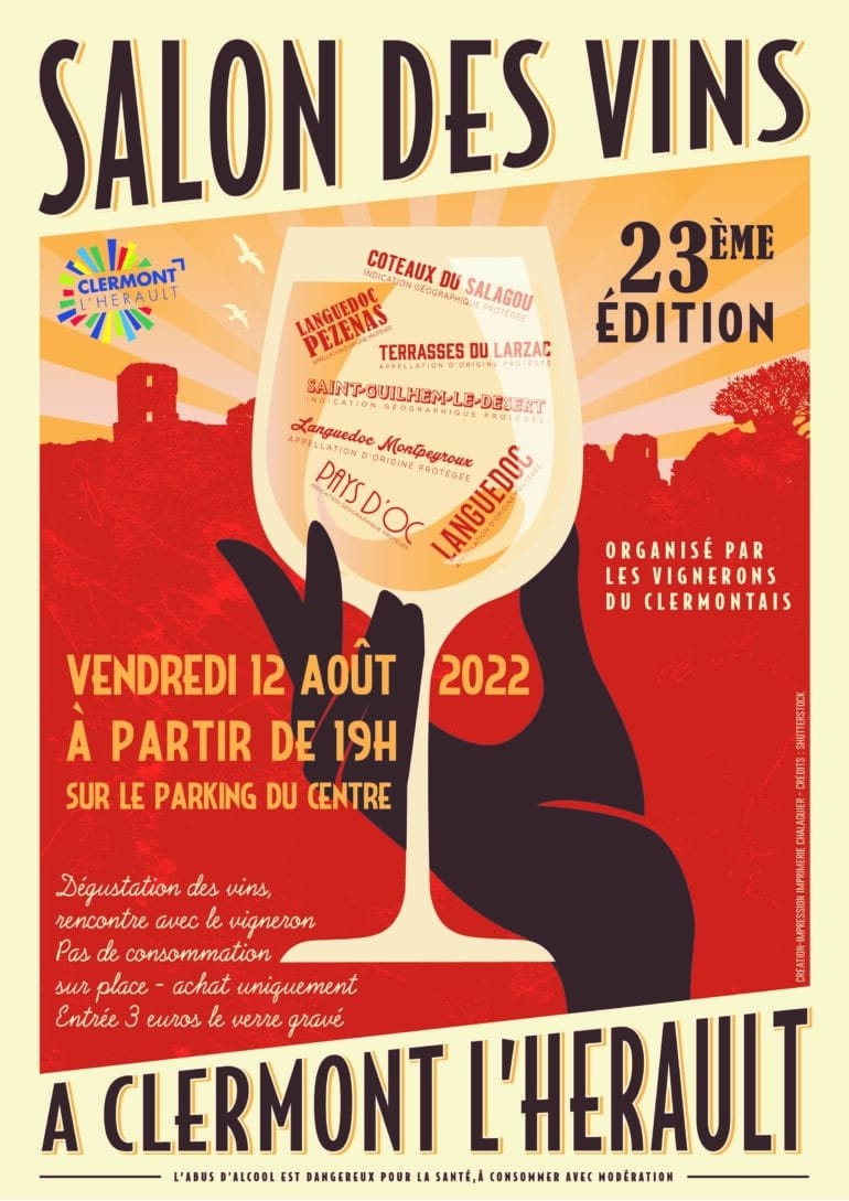 L'affiche 2022 du 23e salon des vins de Clermont-l'Hérault