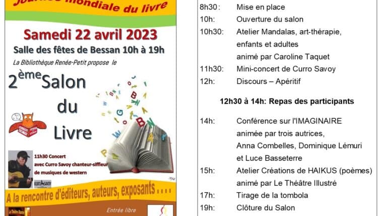 Bessan : un salon du livre le 22 avril - Hérault Tribune
