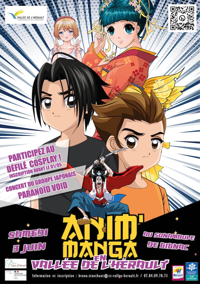 Affiche du défilé Cosplay de l'Anim'Manga © Vallée de l'Hérault