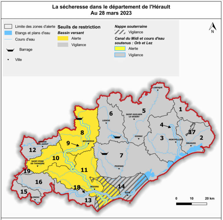 Carte de la préfecture de l'Hérault