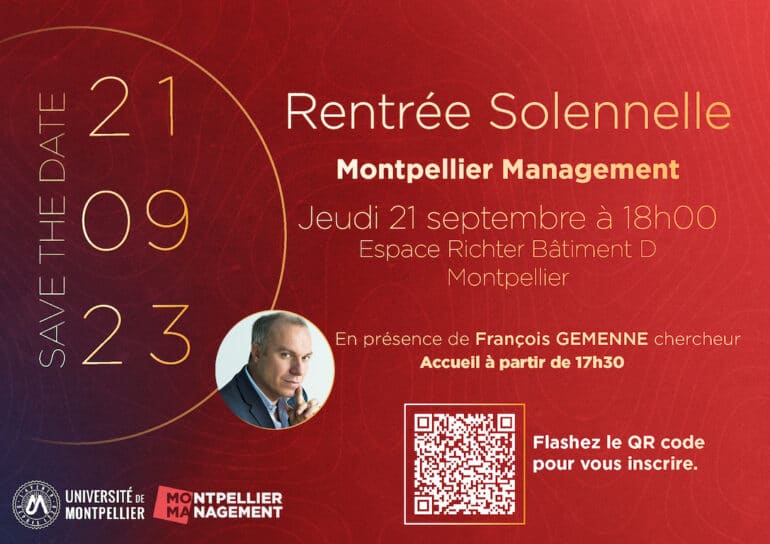 Affiche rentrée solennelle Montpellier Management 2023
