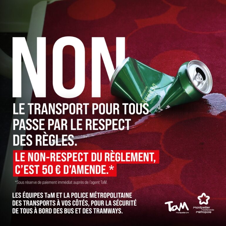 campagne de lutte contre les incivilités sur le réseau TaM Montpellier 3M ©TAM